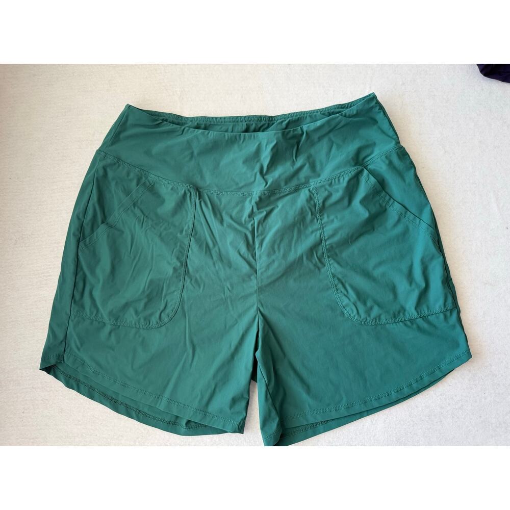 Baleaf Women's 5" High Waisted Swim Board Shorts Green Swimsuit Bottoms Pockets